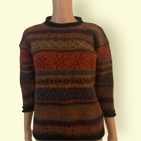 Vintage Chompas Alpaca Sweater Blue small Peru​ - Picture 2 of 6